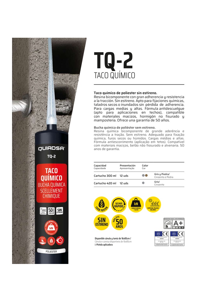 QUIADSA TQ-2 imagen oficial catálogo 2026