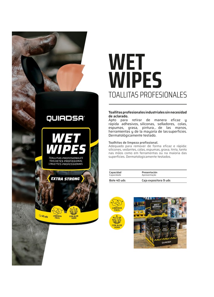 QUIADSA WET WIPES imagen oficial catálogo 2026