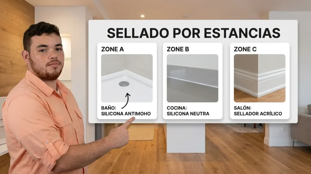 Sellador según la zona de la casa